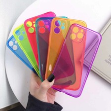Case For iPhone 17 16 15 14 13 12 Pro Max Fluorescent Soft Crystal Clear Cover