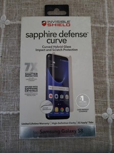NIB Zagg Invisible Shield Sapphire Defense Curve Screen Protector for Galaxy S8