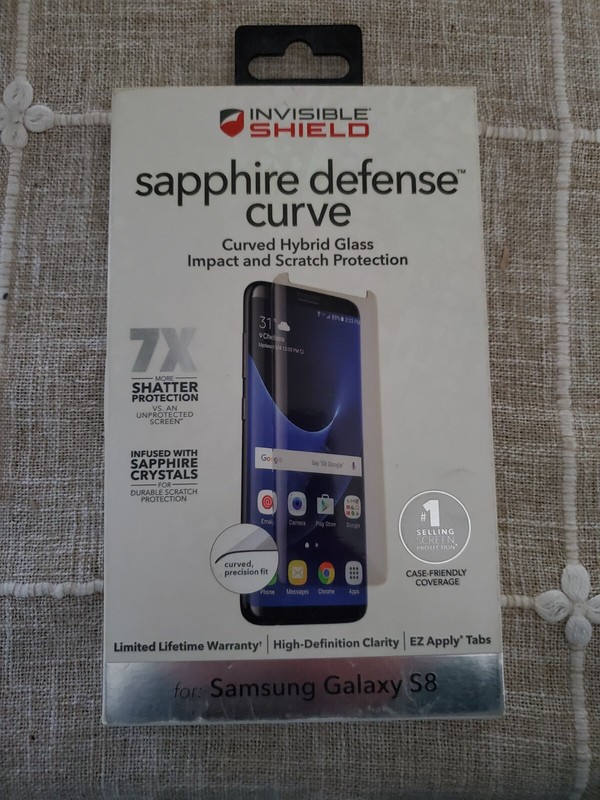 NIB Zagg Invisible Shield Sapphire Defense Curve Screen Protector for Galaxy S8