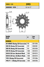 393 - PIGNONE PASSO 520 HONDA 1000 CBR RR 520 Conv. Marchesini Wheels 2004-2013