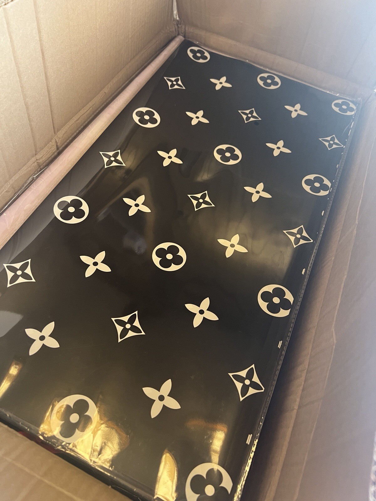 Double Sided Color Flower Wrapping Paper LV BLACK 1BAG WITH 20Pcs  .
