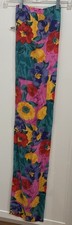 Vintage 100 Silk Neck Scarf Floral Flowers 10  x 52  Bright