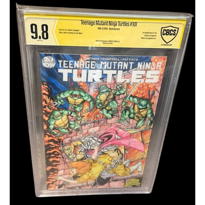 #ad TMNT Teenage Mutant Ninja Turtles #101 Custom Art CBCS 9.8 SS Marco Carrillo $349.95