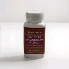 Trader Joe's Vitamins Calcium Magnesium & Zinc for Immune Support 60 Tablets