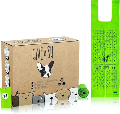 Certified Home Compostable Dog Poop Bags with Handles, 240 Bags (20 Rolls) | NF