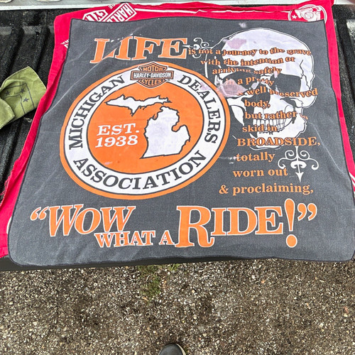 Harley-Davidson Michigan Dealers Association Flag Wall Banner "Now What A Ride!"