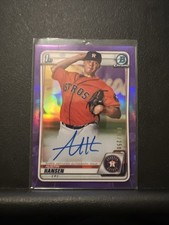 AUSTIN HANSEN 2020 Bowman Chrome Purple Refractor Prospect Auto #D /250 Astros
