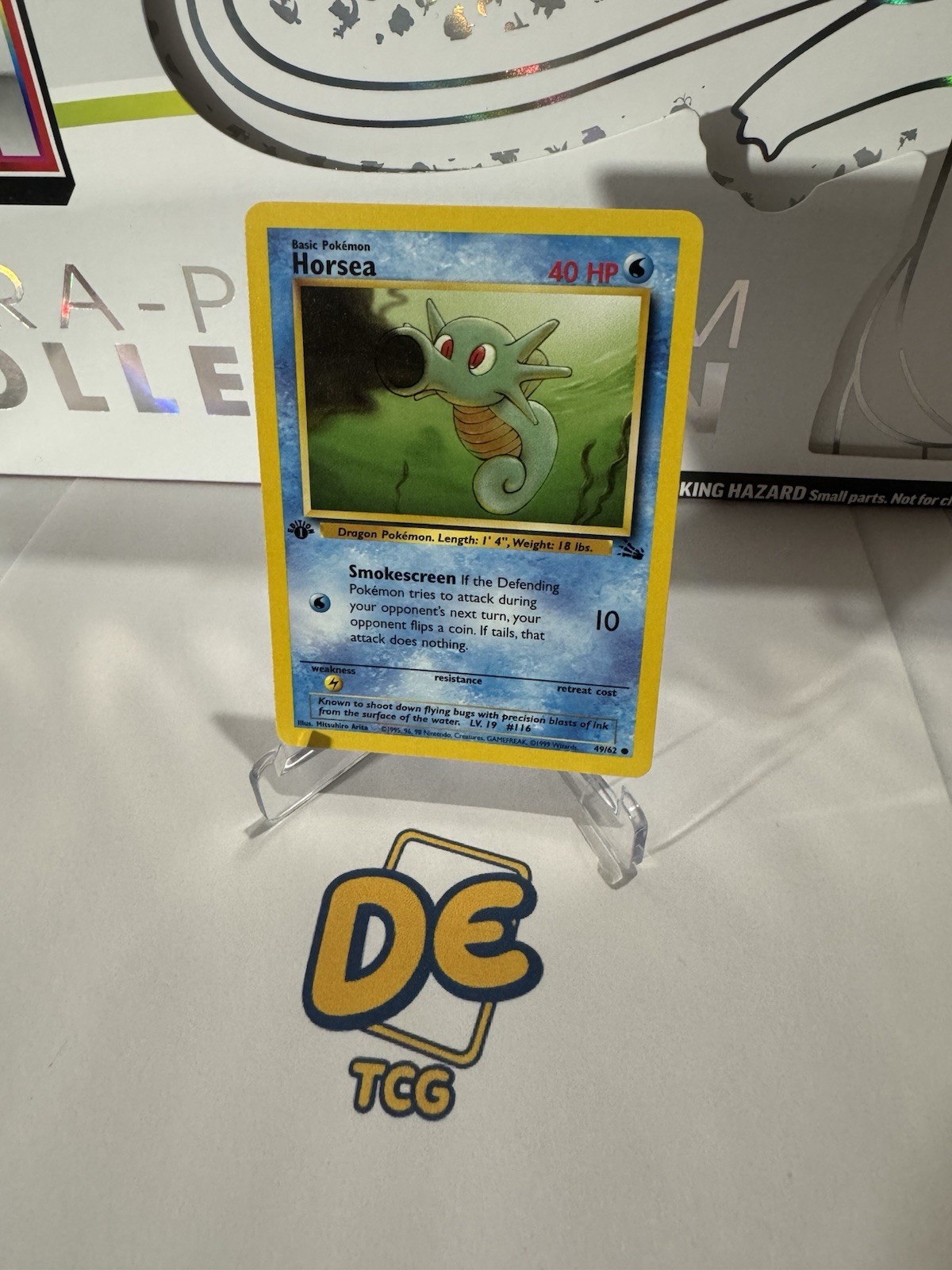 Horsea 49/62 Fossil Regular 1st Edition Pokémon WOTC NM