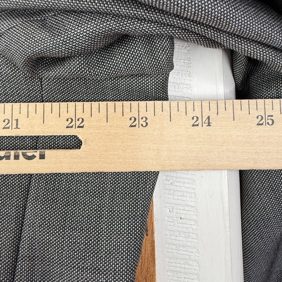 Traje Calvin Klein Para Hombre 46R Gris Rayas 2 Botones Calce Ajustado 100% Lana Pantalón 38x30 Foto 3 de 4