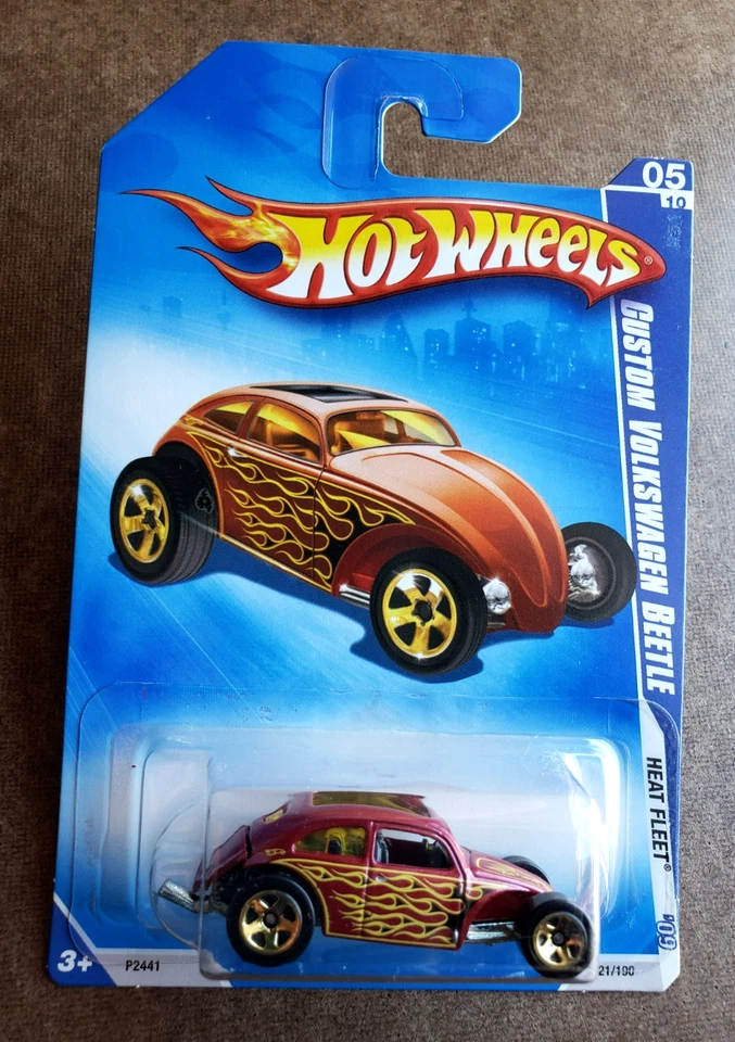 Volkswagen Beetle 2009 Hot Wheels personalizado flota térmica roja serie '09 #121/190 1:64 Foto 3 de 4