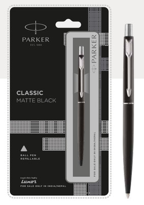 Parker Classic Mattschwarz Kugelschreiber Chromrand (5er Pack)