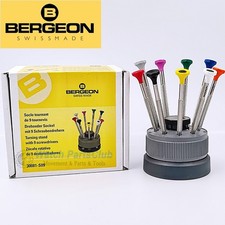 NEW Bergeon 30081-S09, Stainless Steel Screwdrivers in Rotating Stand Set of 9