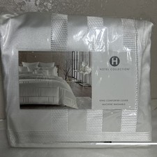 Hotel Collection Structure White KING Duvet Cover New
