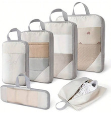 6 Pcs Compression Bags Organiser Suitcases Packing Cubes Storage Luggage Travel