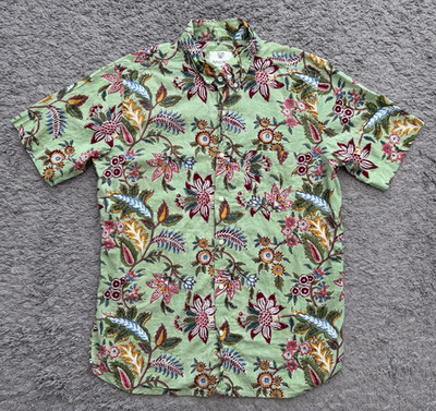 Anokhi x Kardo Shirt Men's Medium Lightweight Floral Paisley Short Sleeve Button