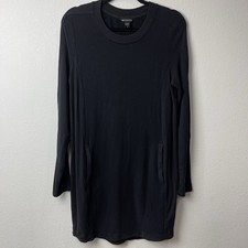 Athleta Balance Sweatshirt Dress Women’s Size M Black French Ribbed Terry