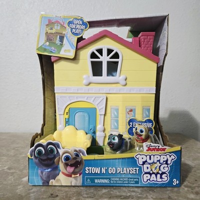 Disney Junior Puppy Dog Pals Stow N' Go Playset & 2 Exclusive Figures NEW 