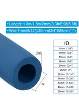 PATIKIL 6.6Ft Long 2-3/8" (60mm) ID Pipe Insulation, 1 Pcs 25mm Blue