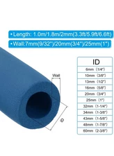 PATIKIL 6.6Ft Long 2-3/8" (60mm) ID Pipe Insulation, 1 Pcs 25mm Blue