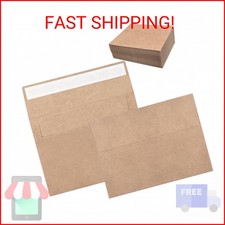 100 Pack 4x6 Envelopes for Invitations, 6.5x4.75" Brown Kraft Envelope, Self Sea