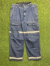 Marithe Francois Girbaud Jeans Mens 38x32 Taped Shuttle Logo Grunge Cargo y2k