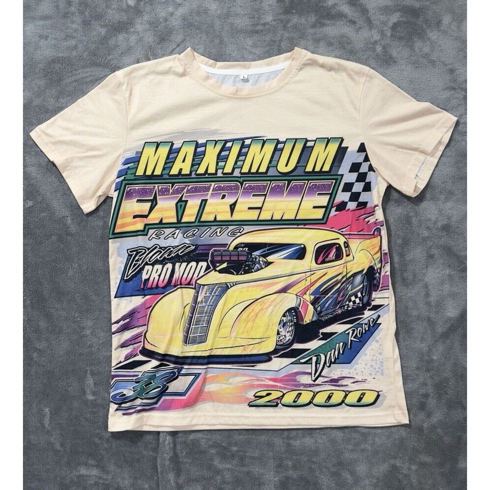 FILA T shirt grafica manica corta Maximum Extreme Racing Dan Rowe 2000 uomo Large Shien
