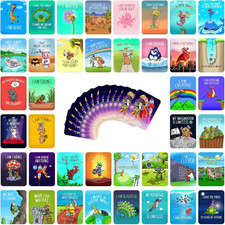 45 Affirmation Cards for Kids - Premium Edition   3X4 in   Incl. Wooden Stand  