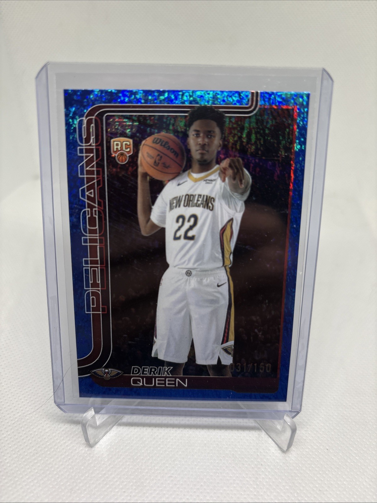 Derik Queen 2025-26 Topps Basketball Blue Foil /150 RC Pelicans Rookie #213