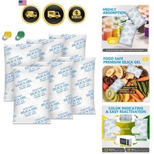 Moisture Absorbers   100 Gram 16 Packs Silica Gel Packets Food Grade Silica P...