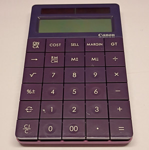 Canon Mark I Desktop Calculator Purple Solar Powered Regular LCD Display