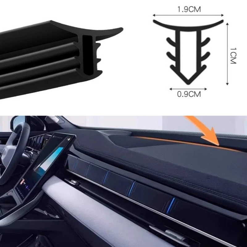 Tira de sello de empuje de coche de 1,6 m tablero de instrumentos parabrisas hueco goma motor aislamiento acústico Foto 3 de 4