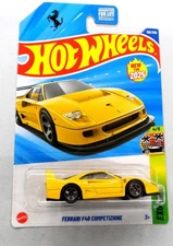 HOT WHEELS FERRARI F40 COMPETIZIONE  YELLOW COLOR & WHEEL VARIATION