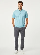 William Murray Polo Shirt Men s L Light Blue Short Sleeve Collared Cotton Blend