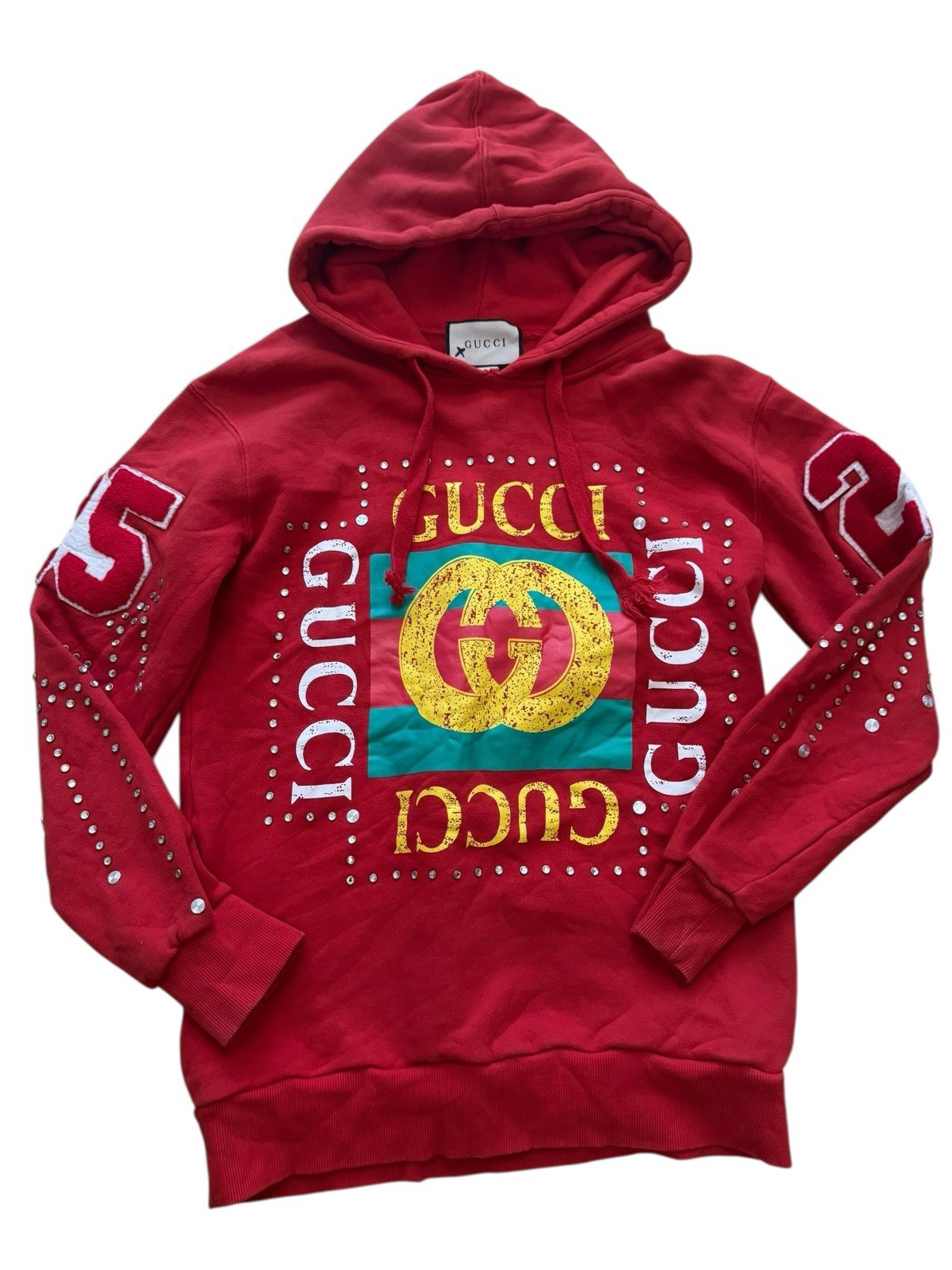 Gucci Interlocking G Logo Crystal Embellished Hoo… - image 6