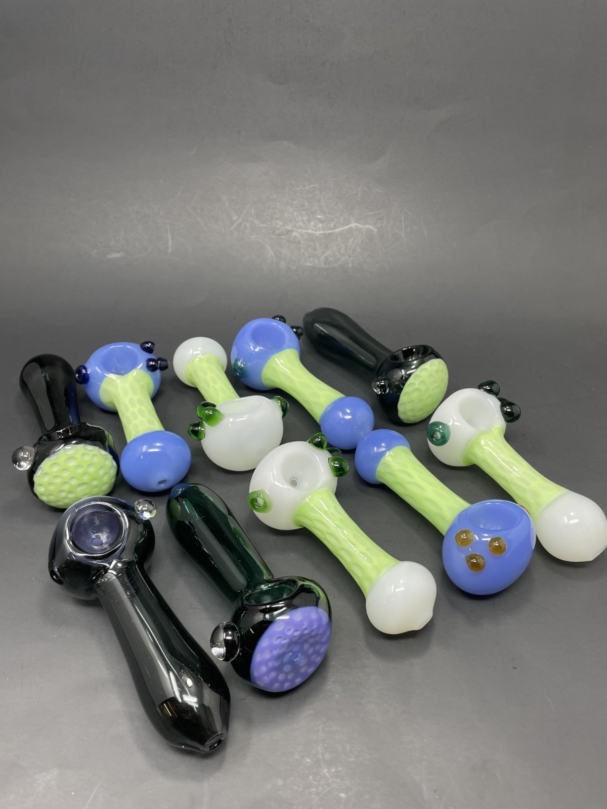 5" Thick Glass Pipe Assorted Hand Pipes Bulk Wholesale 10 Pack Handcrafted