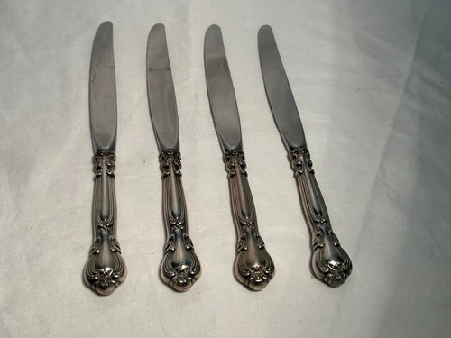 Gorham Sterling SILVER CHANTILLY  Dinner Knives 8 7/8"  Lot of 4 No monogram