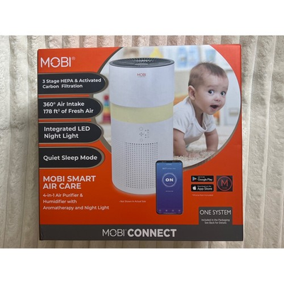 #ad MOBI Smart Air Care 4 in 1 HEPA Air Purifier Humidifier Night Light 70692 White $50.00