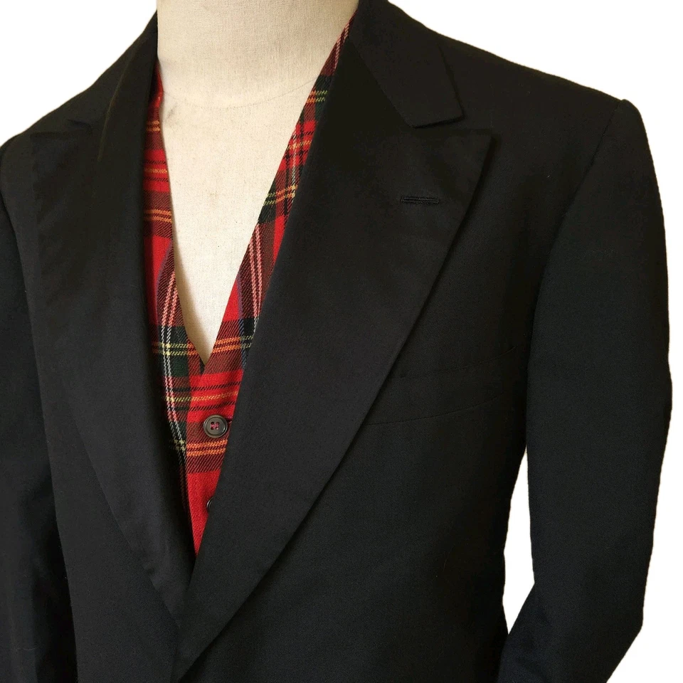 Brooks Brothers Esmoquin Negro Esmoquin Traje Chaqueta Lana Satinada Para Hombres 44L A Medida Personalizado Foto 4 de 4