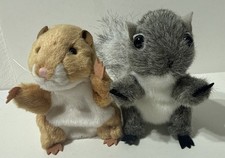Folkmanis Mini Finger Puppet 2 pcs LOT Gray Squirrel Hamster 4  Wildlife Nature