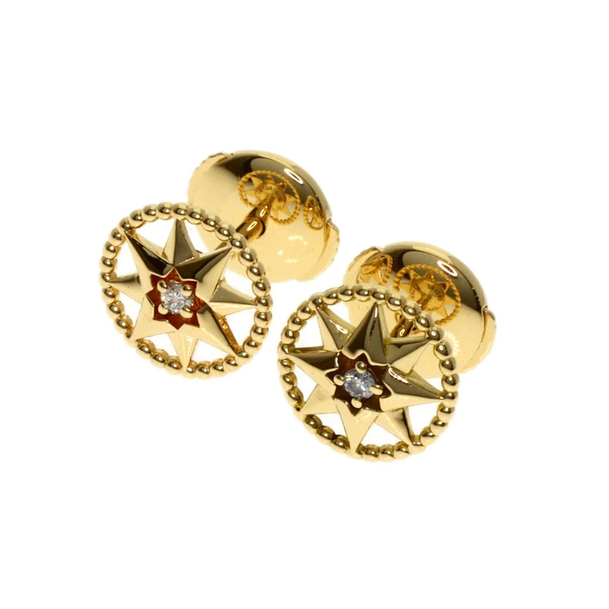 Dior Diamond Earrings Yellow Gold Fine Earrings for sale | eBay