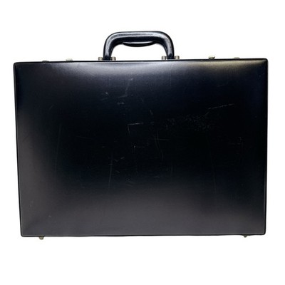 Dunhill Attache Case Briefcase Business Bag Black Leather Dial