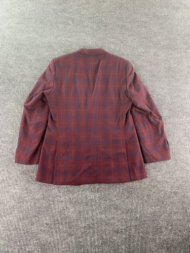 Tommy Hilfiger Sport Mantel 40 L Rot Wolle Windowpane Luxus Designer Premium Ethan - Bild 7 von 15