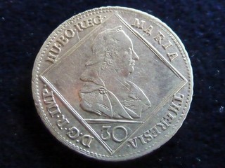 30 Kreuzer 1768 I.C. S.K. Maria Theresia Silber ! Erhaltung vz !! RRR