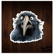 Shocked Confused Crow - Vinyl Decal Sticker - Car Window Laptop - ebn12223