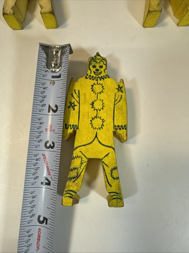 木制小丑复古 40 年代/50 年代 Bill Ding 可堆叠积木 - 玩具 9 件套 — 第 3/3 张图片