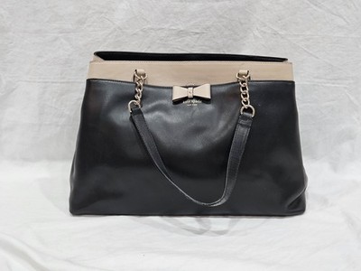 Kate Spade Baldwin Street Maryanne Leather Shoulder Tote Bag Black Almond Bow
