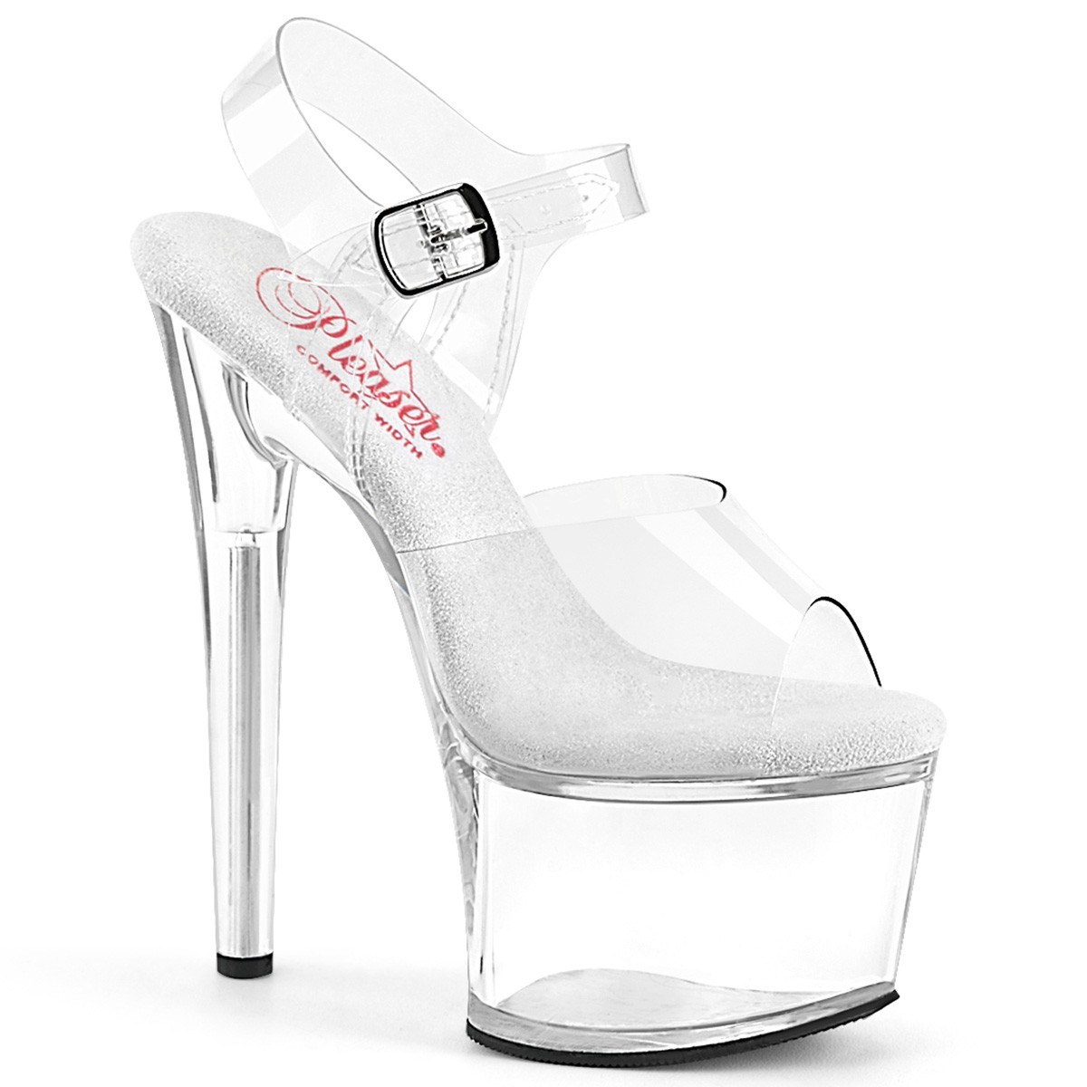 Pleaser Passion 708 Clear/Clear Stiletto Pole Dancer Heels Size 5