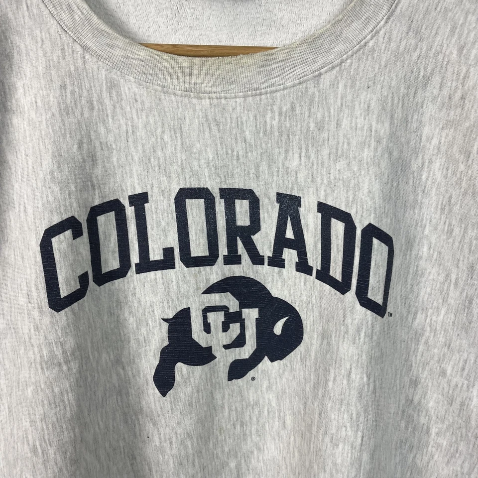 Vintage 90s MV Sport Size Large Colorado Buffaloes Sweatshirt Heather Weave Ncaa Foto 2 de 4