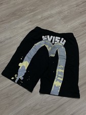 Evisu Logo Black Sweats Shorts Japanese Evisu Size Large