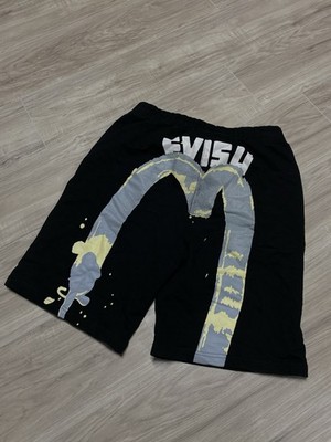 Evisu Logo Black Sweats Shorts Japanese Evisu Size Large 